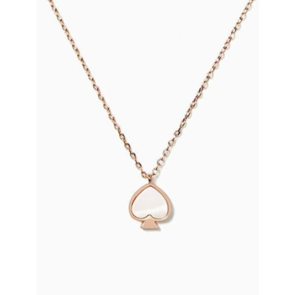 KATE SPADE NWT Iconic Logo Pendant Gold Rose Tone Necklace